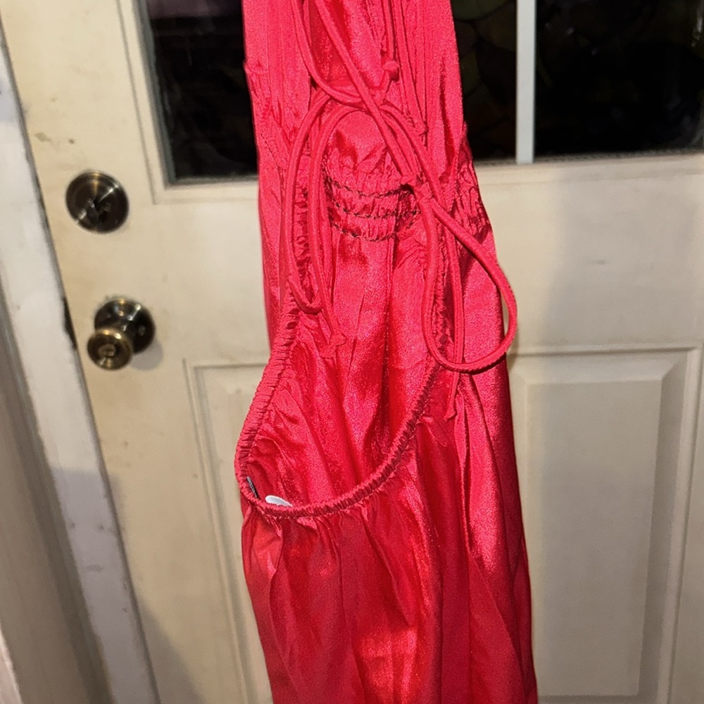 ASOS BEAUTIFUL RUBY RED BACKLESS FLOOR LENGTH DRESS π - Picture 4 of 11